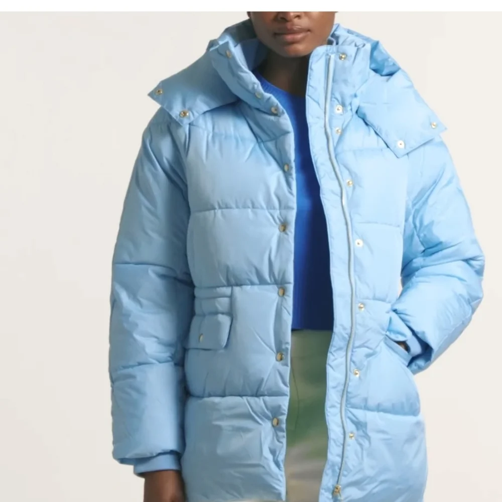 J. Crew Blue Puffer Coat